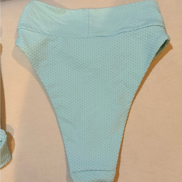 NWT Aerie Light Blue Textured Bikini Set Size S - Picture 6 of 8